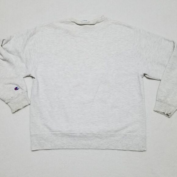 Vintage 90s Champion West Point Gray Heathered Distressed Spell Out Sweatshirt L - Picture 11 of 14